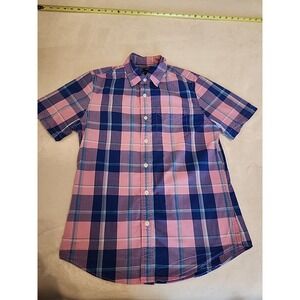 Kids Gap Button Up Pink And Blue plaid shirt‎ Size small